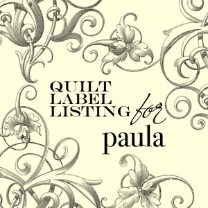 Listado de etiquetas de colchas para Paula