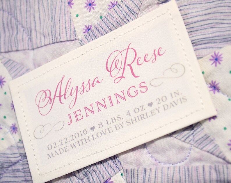 Label for Baby Quilt Personalized Baby Quilt Patch Baptismal Etsy