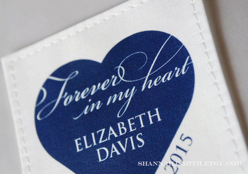 Something Blue Personalized Bridal Memorial Patch In Memory of Patch Wedding Dress Label Forever In My Heart Customize image 2