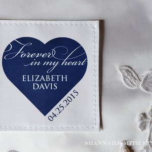 Something Blue Personalized Bridal Memorial Patch In Memory of Patch Wedding Dress Label Forever In My Heart Customize image 1