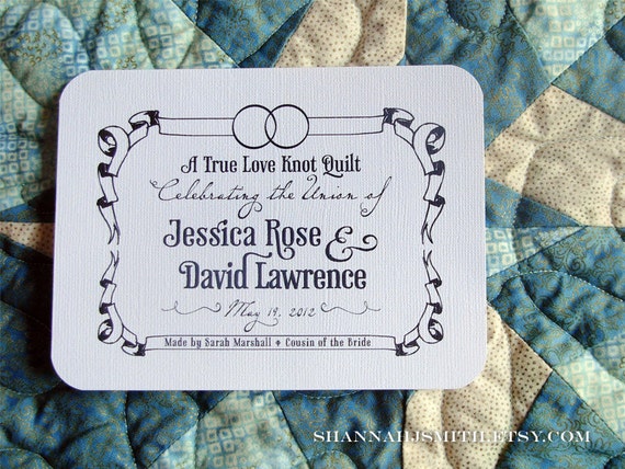 Personalized Wedding Fabric Label Blanket - Etsy