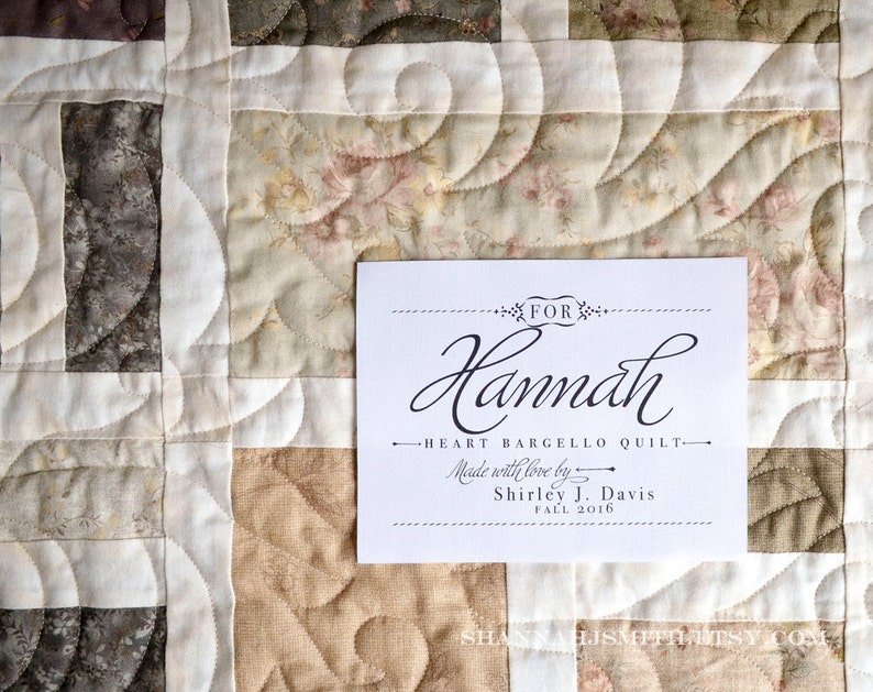 Personalized Quilt Label for Her Quilt Patch Custom Fabric Etsy