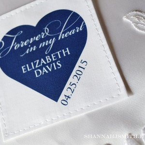 Something Blue Personalized Bridal Memorial Patch In Memory of Patch Wedding Dress Label Forever In My Heart Customize image 4