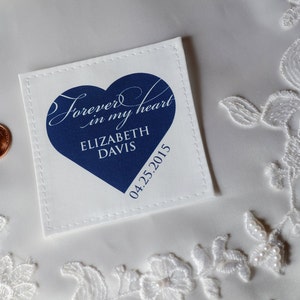 Something Blue Personalized Bridal Memorial Patch In Memory of Patch Wedding Dress Label Forever In My Heart Customize image 3