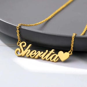 Custom Name Necklace, 18K Gold Plated Name Necklace, Personalized Name Necklace, Birthday Gift for Her, Mother&#39;s Day Gift, Gift for Mom& her