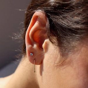 Boucles d'oreilles puces en pierre de lune et argent sterling, boucles d'oreilles puces en pierre de lune naturelle de 4 mm, puces en labradorite de 4 et 5 mm, pierre de lune naturelle, lot de 2.