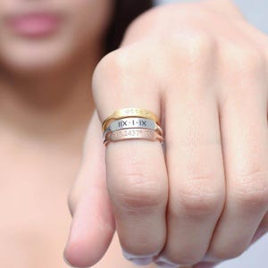 Rings, Name Ring, Personalized Ring, Stackable Rings, Stacking Rings, Engraved Ring, Custom Ring, Stack for Women, Name ring for her and mom