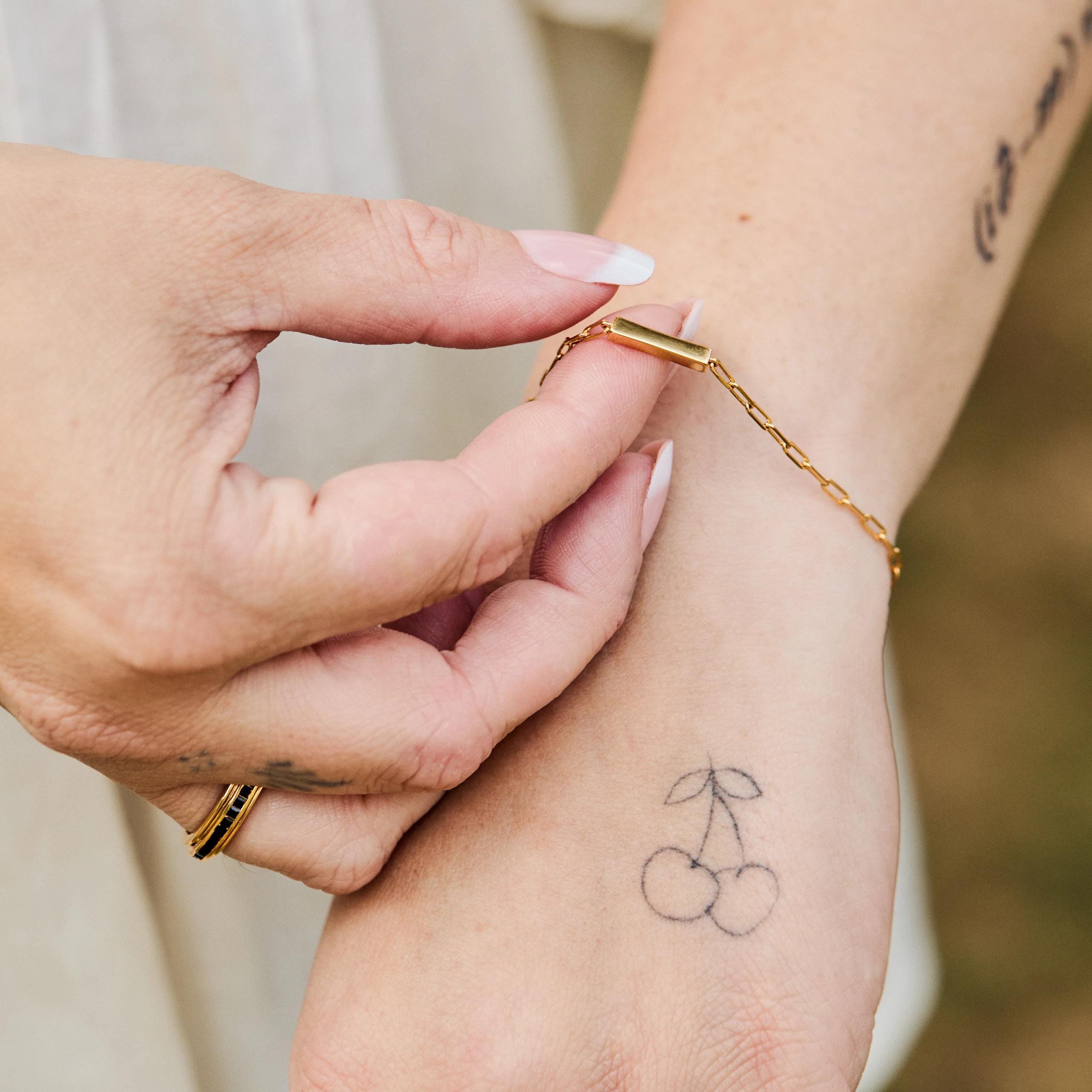 Gold Bar Chain Bracelet, Minimalist Gold, Delicate