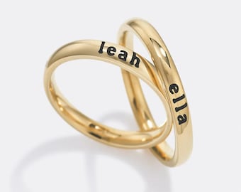 Anillo con nombre personalizado, anillo apilable con grabado personalizado