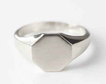 Anillo de sello grabado en oro de 14k y 18k / Anillo de sello circular / Anillo de oro para el meñique / Anillo de sello de oro amarillo, rosa y blanco para hombres y mujeres, anillos con nombre