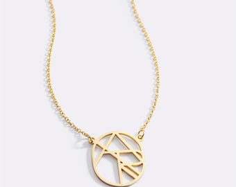 Collar minimalista con monograma, joyería personalizada con nombre en oro