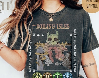 Comfort Colors The Boilng Isles-skjortan, Boilng Isles The Owl House-tröja, The Owl House-tröja, HexSide School Of Magic And Demonics, Disney-tröja