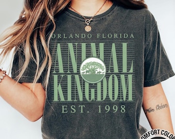 Vintage Animal Kingdom Est 1998 Comfort Colors-skjorta, Magic Kingdom-skjortor med familjeresa, retro Walt Disney World-skjorta, Orlando Park-skjortor