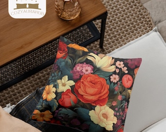 Kussensloop geborduurde bloemen, modern woondecoratie