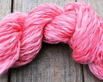 Handspun Yarn, Handspun Art Yarn, Valentine Jewels, 60 yards, Bulky