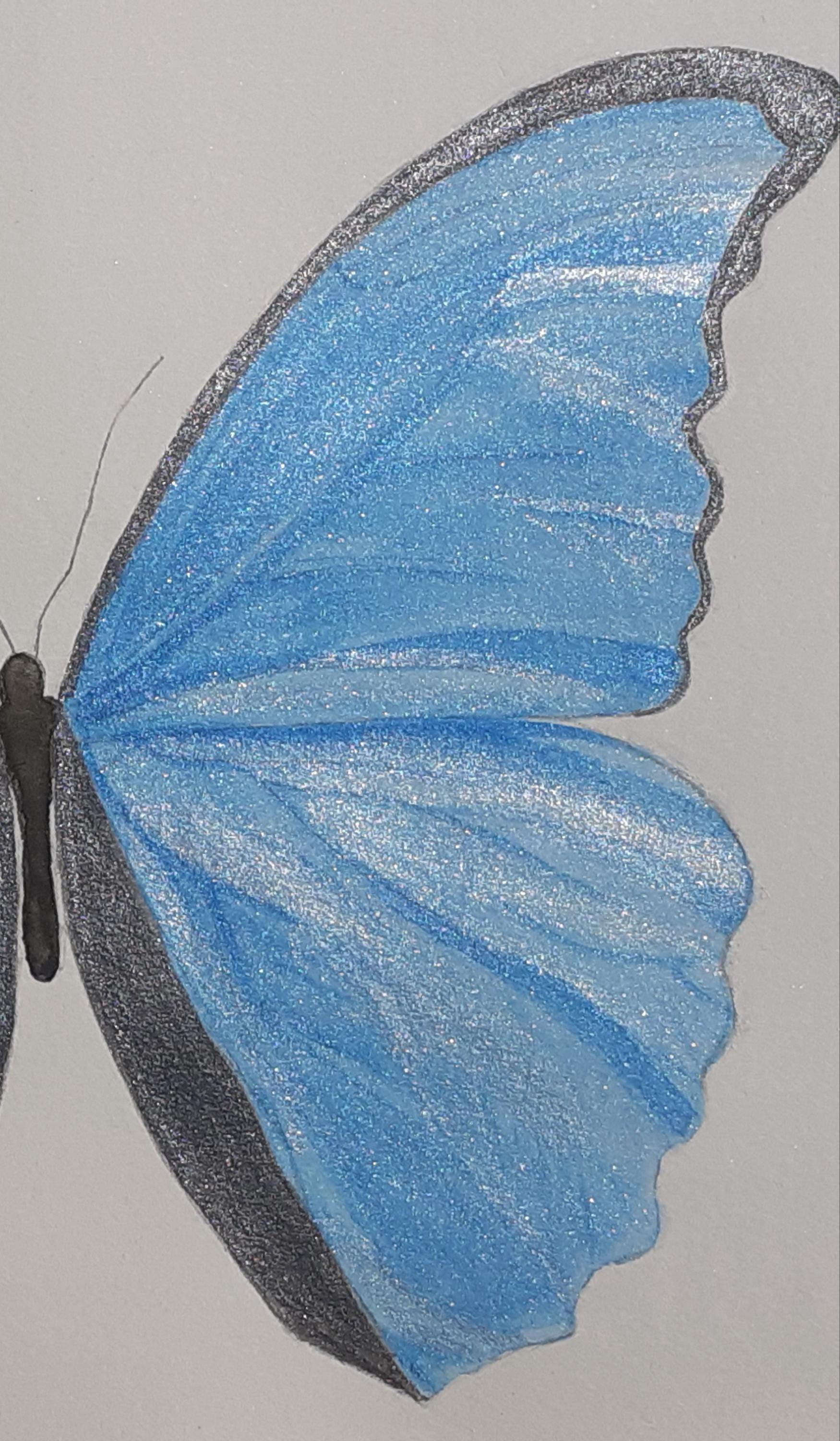 水彩画、モルフォ、青い蝶。 - Etsy 日本