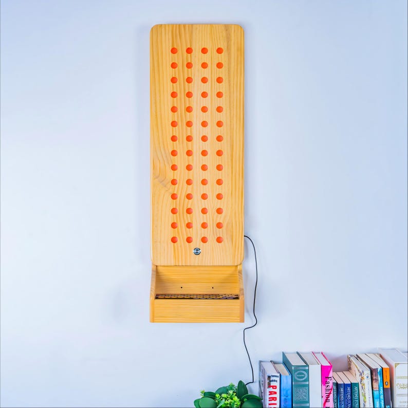Wooden Sensory Light Pegboard Wall Hanging with Storage | LED Therapy Toy for Autism & ADHD | Playroom Clinic and Kids Gift image 7