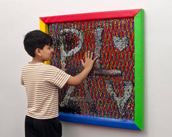Sequin Sensory Wall Panel – 33" Reversible Rainbow Autism Decor