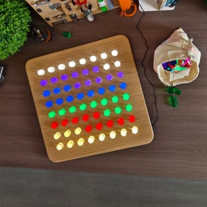 Sensory PEG Wall – Light-Up Peg Board with 64 Colorful Acrylic Pegs | Wall-Mount LED Sensory Panel for Kids, Therapy Rooms & Classrooms image 9