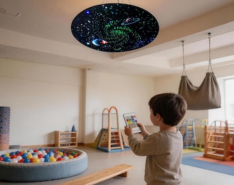 Galaxy Fiber Optic Lamp Ceiling Decor Sensory Room Toy Kids Gift Nursery Home Light Clinic Bubble Tube Swap School Calming Therapy Stars