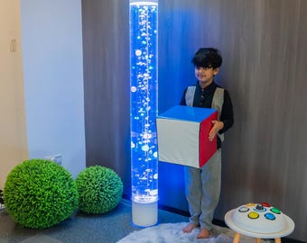 Tall Jumble Beads Bubble Lamp – Sensory LED Tube, Autism Therapy