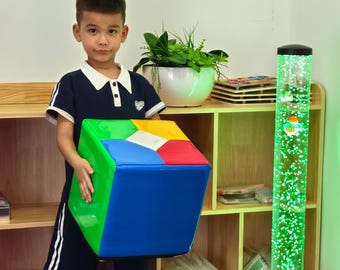 Remote Control Sensory Cube – Color-Changing LED Light Block for Therapy, Playrooms & Kids’ Relaxation
