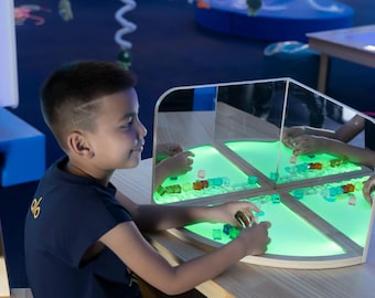 Montessori Sensory Table: LED Light Box for Autism, Occupational Therapy Room Decor, Kids STEM Activity