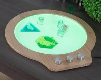 Sensory Light Pad, Montessori STEM Toy for Kids, Personalized Gift RGB Color Mixing Activity Board, Autism Learning, Creative Playroom Decor