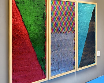Giant Reversible Sequin Sensory Wall Panels Set- Autism Therapy Equipment, ADHD Calming Corner, Montessori Wall Toy for Schools & Clinics