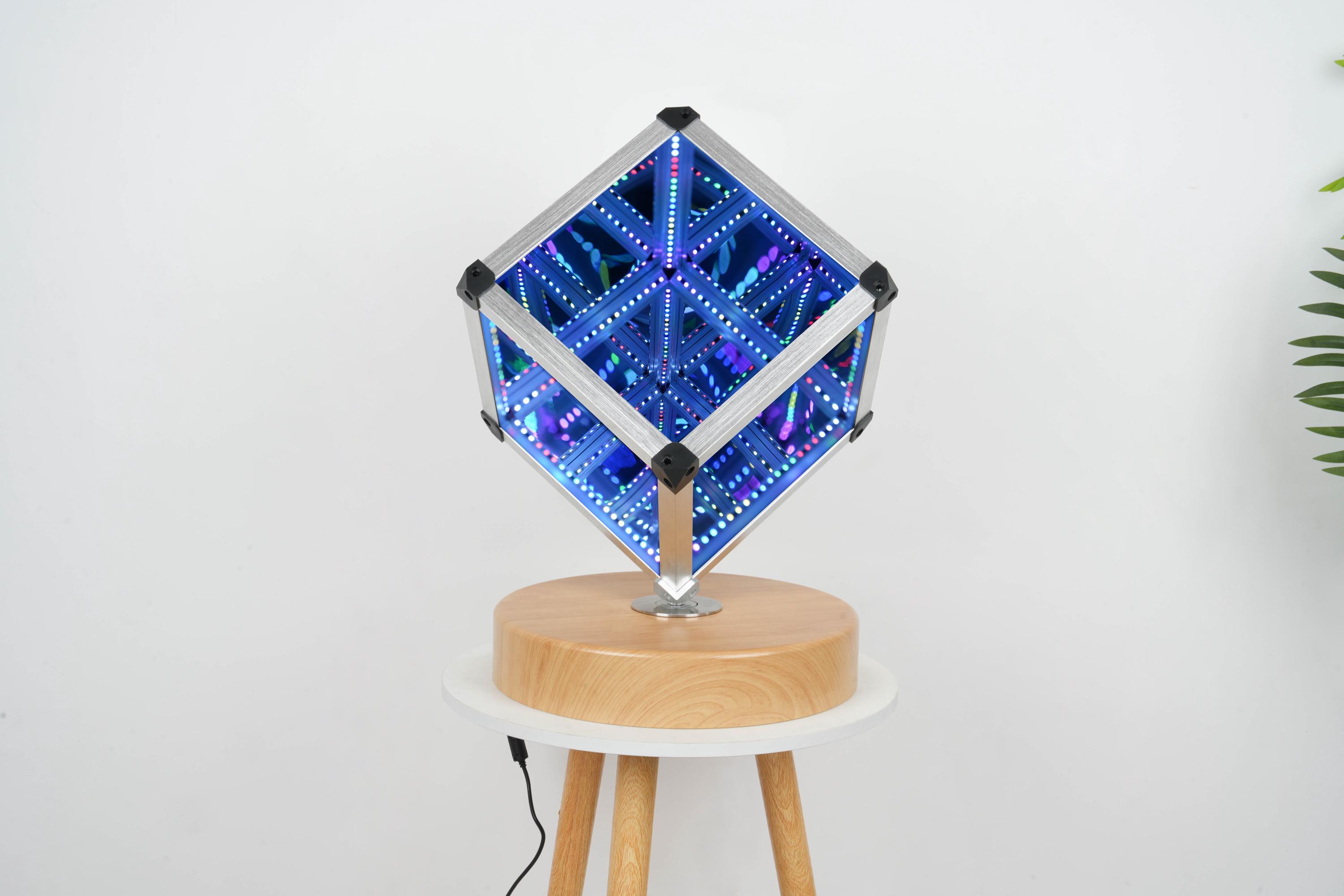 Rotating Infinity Cube Lamp – Sound-activated LED Mirror Light - Etsy