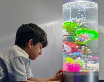 Coral Fish Tank Lamp – LED Color-Changing Sensory Bubble Tube