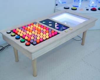 Wooden Sensory Light Table with Color Sorting Balls – LED Learning Toy for Kids, Fine Motor Skills & Montessori Color Play