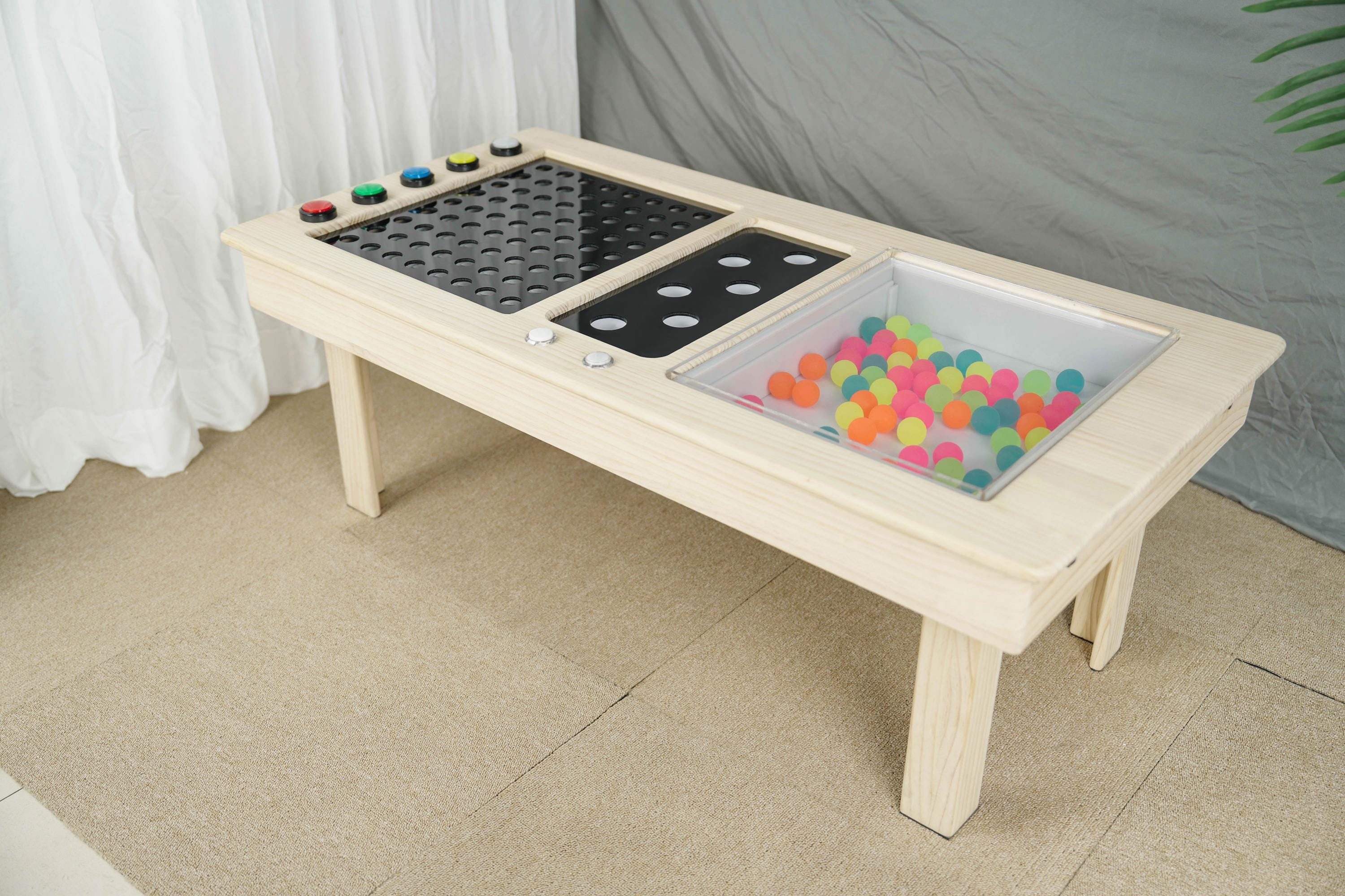 Wooden Sensory Light Table With Color Sorting Balls – LED Learning Toy ...