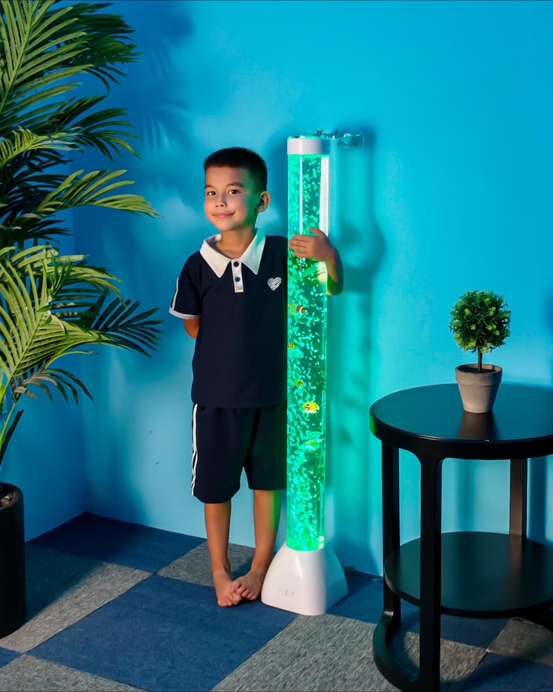 LED Sensory Bubble Tube - Color Changing Calming Lamp With Floating ...