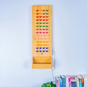 Wooden Sensory Light Pegboard Wall Hanging with Storage | LED Therapy Toy for Autism & ADHD | Playroom Clinic and Kids Gift image 3