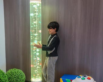 Tall Jumble Beads Bubble Lamp – Sensory LED Tube, Autism Therapy