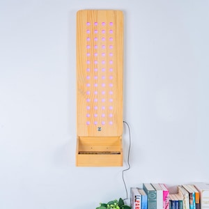 Wooden Sensory Light Pegboard Wall Hanging with Storage | LED Therapy Toy for Autism & ADHD | Playroom Clinic and Kids Gift image 15