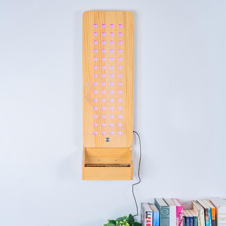 Wooden Sensory Light Pegboard Wall Hanging with Storage | LED Therapy Toy for Autism & ADHD | Playroom Clinic and Kids Gift image 15