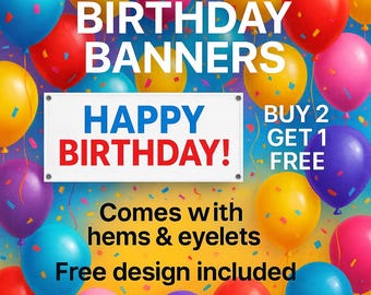 Banner de Feliz Cumpleaños Personalizado: Decoración de Fiesta Personalizada, Cualquier Nombre y Edad