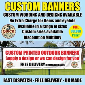 Personalised Banners – Custom PVC Vinyl Printed Outdoor Advertising Sign, Parties, Events, Business Promotions