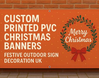 Pancarta navideña impresa personalizada: Letrero exterior de PVC resistente