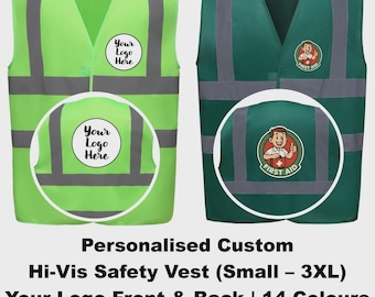 Chaleco de seguridad de alta visibilidad personalizado (S-3XL): chaleco de trabajo reflectante con impresión personalizada, varios colores, logotipo o texto personalizado.