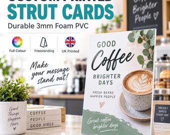 Custom Printed Strut Card Display, 3mm Foam PVC Countertop POS Sign