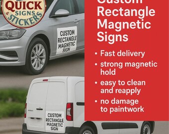 Letreros magnéticos personalizados para furgonetas (juego de 2): publicidad para coches resistente a la intemperie