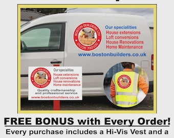 Kit de gráficos personalizados para furgonetas: vinilos adhesivos de alta calidad para logotipos e información de contacto de empresas, señalización personalizada para vehículos.