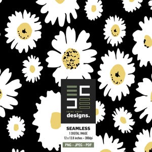 Daisy Seamless Pattern, Floral Pattern, Daisy Designs, Daisies Seamless Pattern, Digital Download - #4