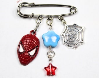 Broche de Marvel con imperdible, accesorio para mochilas o bolsos: ¡Spider-Man! ¡Iron Man!