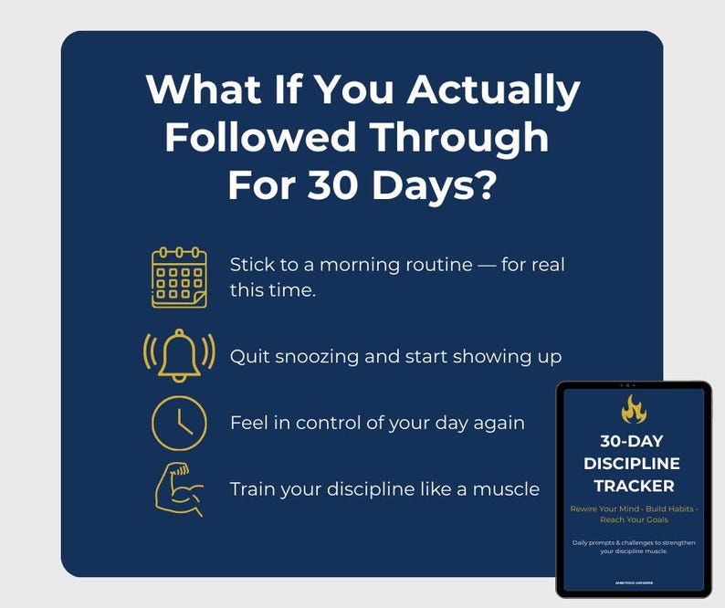 30-day Discipline Tracker - Etsy Australia
