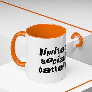 Coffee Mug for Introverts, Cozy Season Cup with Limited Social Battery - Gift for Homebodies, Relaxation Mug, Warm Drink Cup, Unique Ceramic