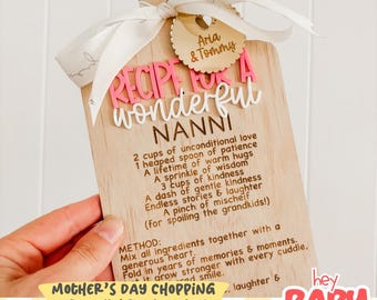 Mother's Day Chopping Board Recipe Card SVG | Digital File | Plaque or Magnet | Charm | Grandparent | New | Gifts for Her | Koenig